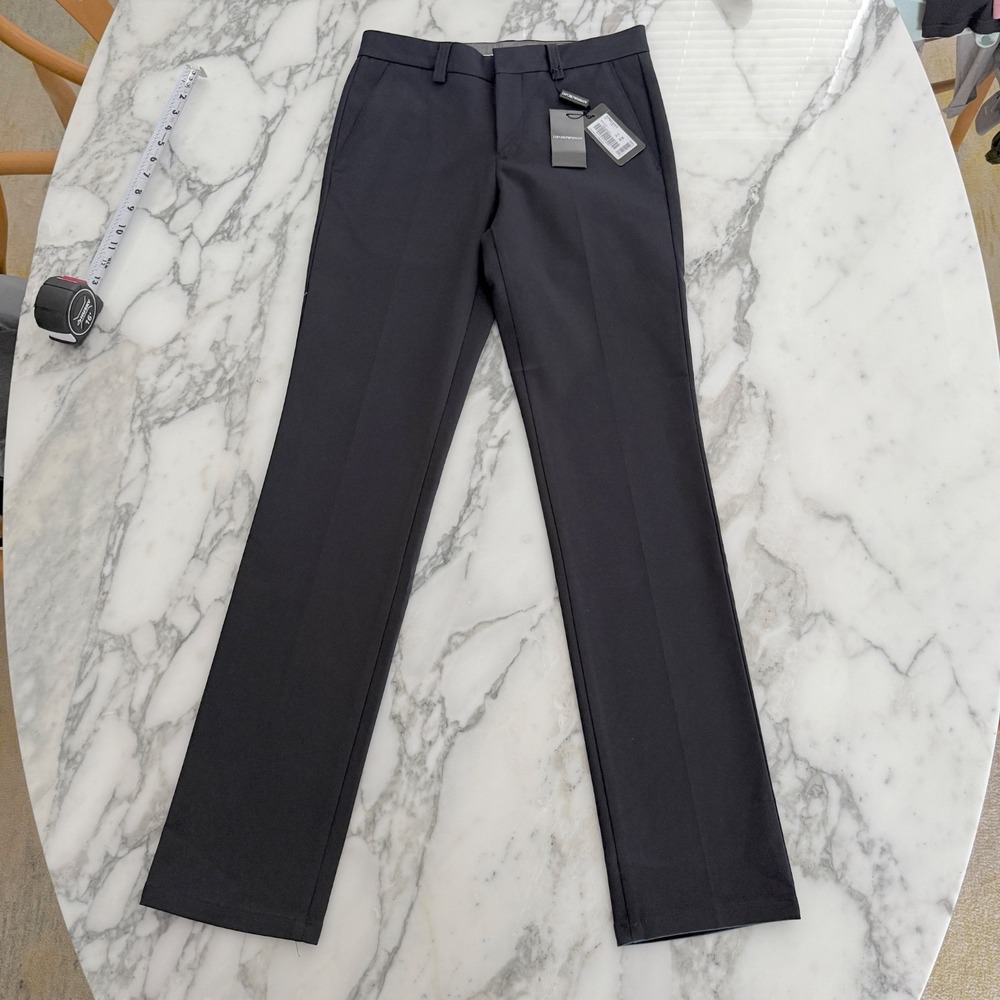 Emporia Armani 01P800 Men's Black Pants, Size Armani 44 (US 30),‎ made in Italy